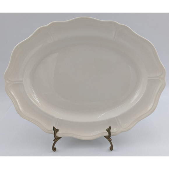 Wedgwood Queens Plain Oval Serving Platter Tray Cream 15.5" England Queens Ware - Picture 1 of 10